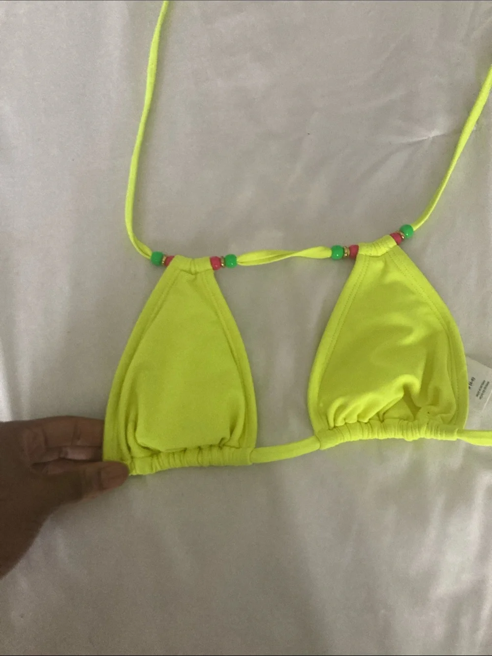 Neon Yellow Triangle Swim Top